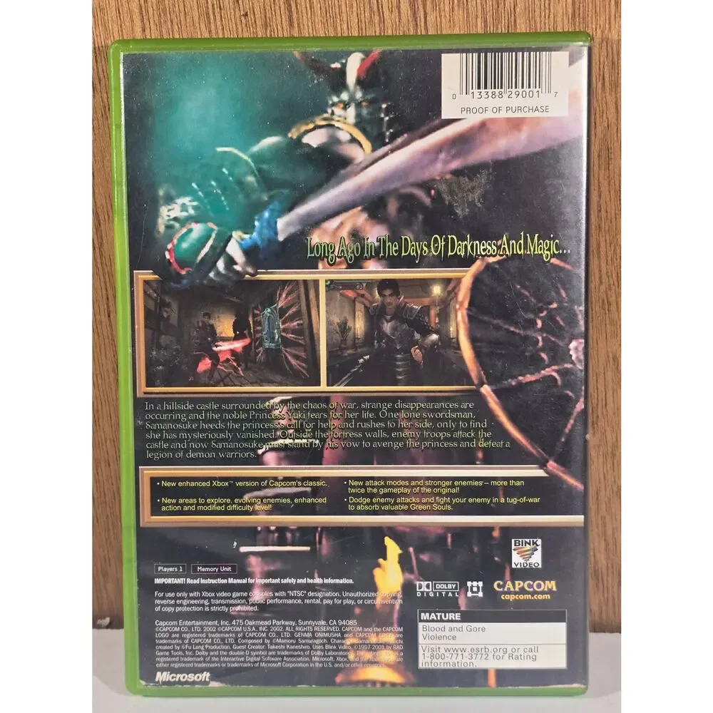 Genma Onimusha Original Xbox Game Complete CIB Capcom